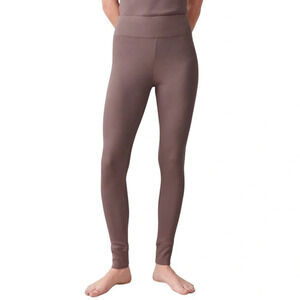 COS Ribbed Leggings Womens XS Dusty Rose Mauve Slim Knit Jersey Cotton Pink EUC